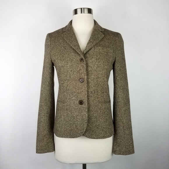 Theory Jackets & Blazers - Theory Brown Tweed Wool Jacket